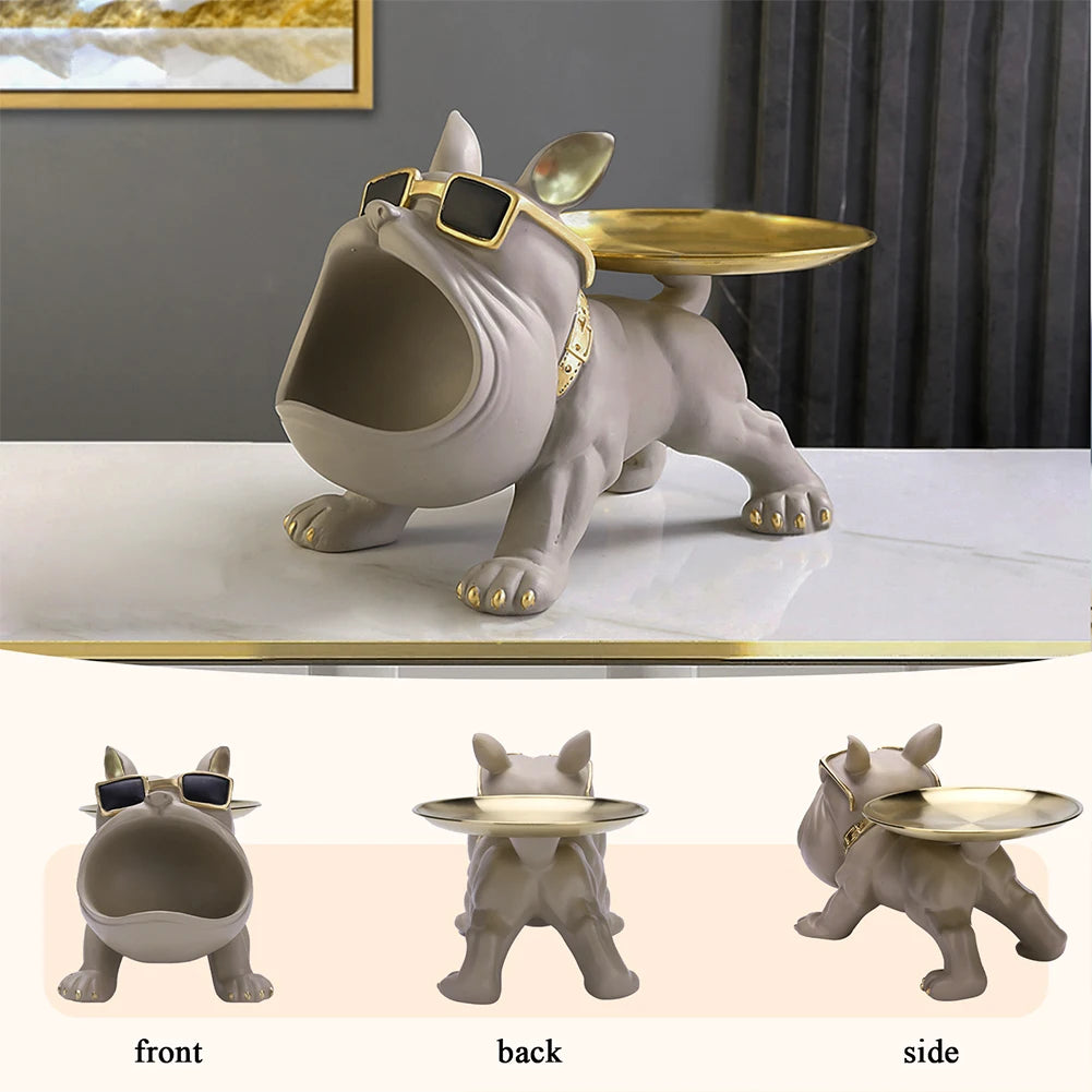 Bulldog decor with bowl