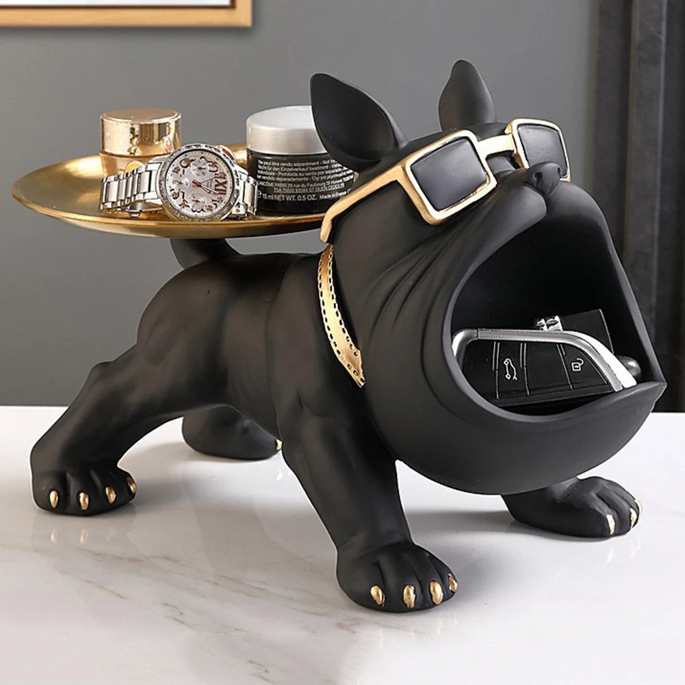 Bulldog decor with bowl