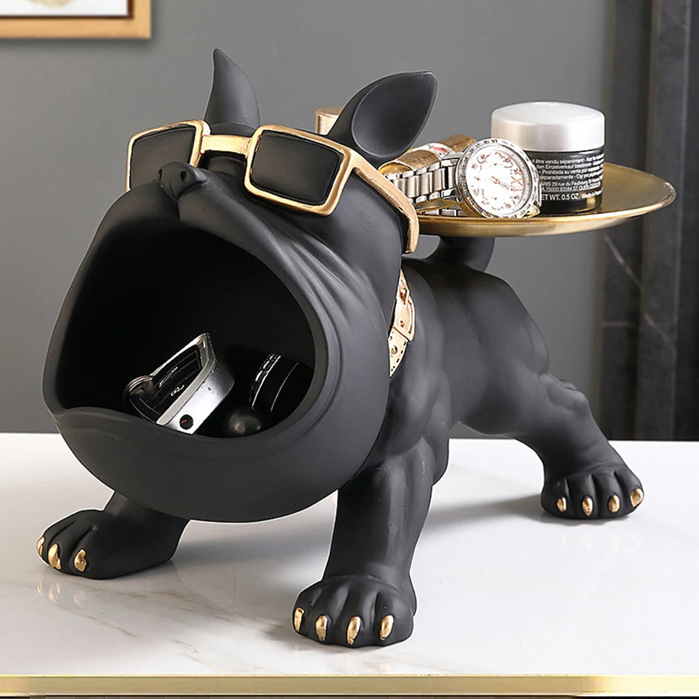 Bulldog decor with bowl